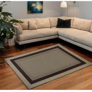 Imagem de Tapete Para Sala Quarto Sisal 2,00x1,50m Marrom Bege Facil Limpar Lancer