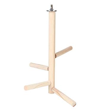 Imagem de Yctze Suporte de Gaiola de Madeira para Papagaios, Periquitos e Pombinhos - Poleiro de Treinamento Com Madeira, Fácil Montagem e Design Resistente a Mordidas, Rack de Descanso Ideal
