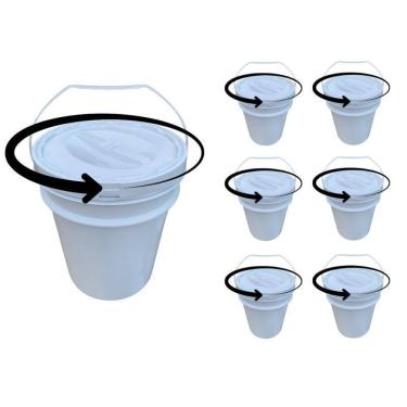 Imagem de Balde 20L Tampa Rosqueavel Para Areia - Kit 6 Pçs