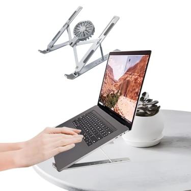 Imagem de Suporte portátil para laptop com ventilador de resfriamento, suporte ergonômico de alumínio para tablet, suporte destacável para notebook compatível com MacBook, Dell, Lenovo More laptops de 10 a 15,6