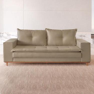 Imagem de Sofá Caparaó 4 Lugares 220 cm Linho - Lufer Estofados