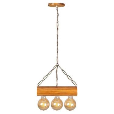 Imagem de Luminária Pendente Rústico De Teto 3 Lâmpada