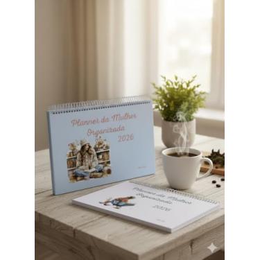 Imagem de Planner Da Mulher Organizada 2026, Agenda Anual com Calendário Menstrual, Programação Semanal e Mensal, Espiral, Capa Azul