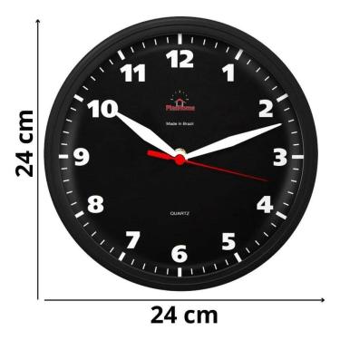 Imagem de 2X Relógio Parede Redondo Ômega Fundo Preto