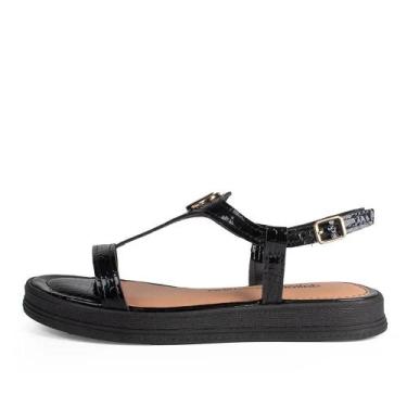 Imagem de Sandalia Dakota Flatform Casual Tiras Finas, 38, Preto