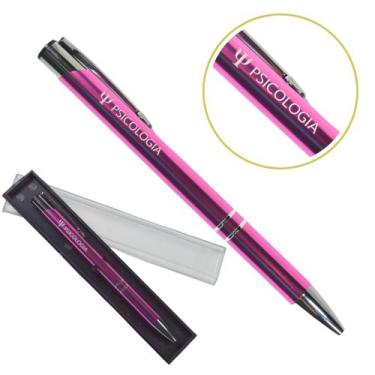 Imagem de Caneta Personalizada Coloridas Cursos Metal Profissional Psicologia - 