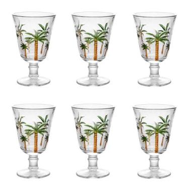 Imagem de Conjunto 6 Taças Água de Cristal Palm Hand Painting 240 ml Lyor