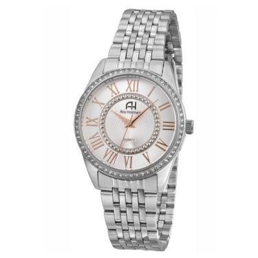 Imagem de Relógio Feminino Champion Ana Hickmann Prata Analógico AH29034Q Prova D'Agua Colar e Brincos