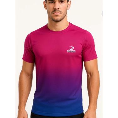 Imagem de Camiseta Unissex Summer Pro Azul e Pink - Anti Odor + Proteção UV 50°C-Unissex