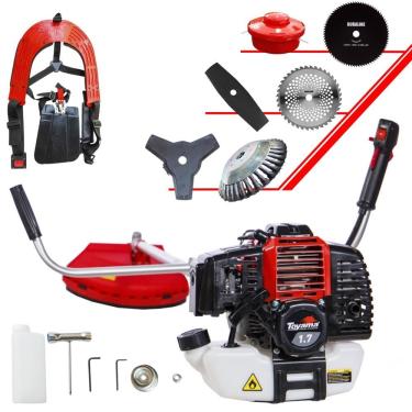 Imagem de Máquina de Cortar Grama Lateral À Gasolina 2T Toyama RT43L 43cc 1,7HP de Potência 10.000rpm Roçadeira Multifuncional Completa Com 6 Opções de Cortes