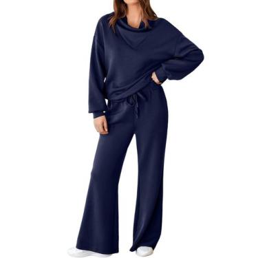 Imagem de Conjunto de duas peças Outfits Lounge Set Aleumdr, moletom feminino az