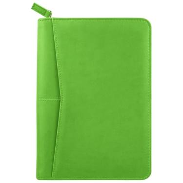 Imagem de Gorbado Organizador de portfólio pequeno, portfólio de negócios com zíper A5, fichário de pasta infantil para mulheres e homens, bloco de escrita 12 x 20 incluído, verde.