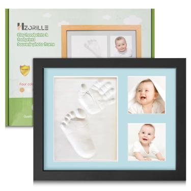 Imagem de Kit de argila de pegada de bebê e impressão à mão, kit de mão e pegada de bebê, moldura de lembrança de mão de argila, moldura de lembrança de recém-nascido, itens essenciais para recém-nascidos