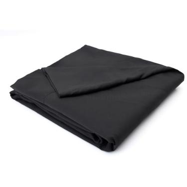 Imagem de Yuexiu Lençol de cima tamanho solteiro – roupa de cama de fibra premium ultramacia e altamente respirável, fácil de cuidar, resistente a rugas (preto, 246 x 166 cm)