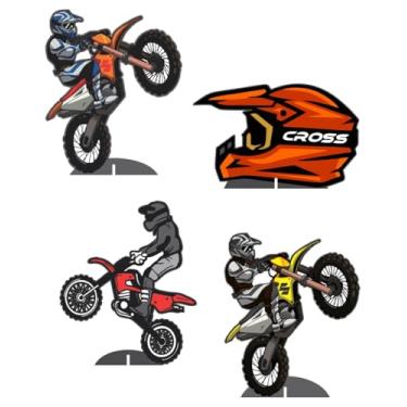 Imagem de KIT 4 Displays Motocross 20cm - Vinil Fosco Sem Reflexo - Totem Decoração Festa Infantil Aniversário