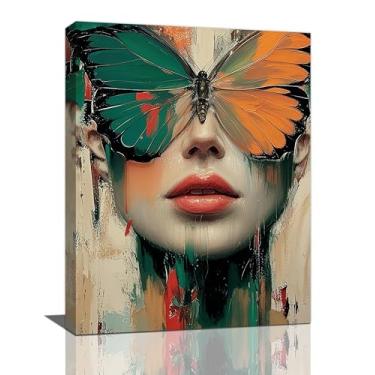 Imagem de Crekviy Fotos de borboletas, decoração de parede, arte de parede, em tela, borboleta, vintage, impressões, pintura, decoração, para banheiro, quarto, sala de estar, presentes emoldurados para meninas