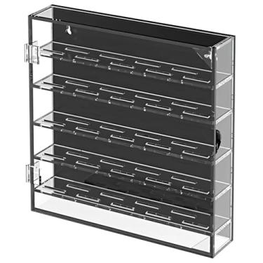 Imagem de Estojo de exibição de moedas de 5 camadas, suporte de acrílico transparente com porta articulada, divisórias destacáveis, para organizar em casa ou no escritório