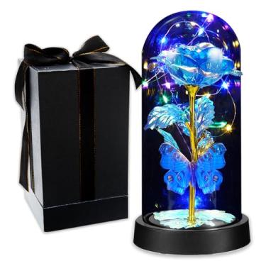 Imagem de ApexMart A rosa para mulheres, flores de vidro em cúpula de vidro, rosa eterna para ela, presente de aniversário feminino para mãe, agradecimento ao professor, formatura, Natal