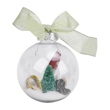 Imagem de Luocute Globo de Neve Pendurado, Ornamento Plástico do Feriado do Tema da Máquina de Costura do Vintage Com Cabo de Suspensão Resistente para a Decoração Interna da árvore de Natal (B)