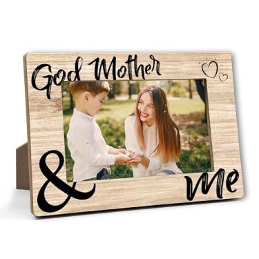 Imagem de DRWJPAT Porta-retrato de madrinha, presentes de padrinhos, presentes de Natal, aniversário, Ação de Graças, madrinha, 10 x 15 cm, lembrancinhas de decoração de batismo de madeira -A08