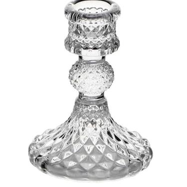 Imagem de Kit Porta Castiçal De Vidro Porta Vela Enfeite Decoração Suporte De vela Cartiçal Mesa Candelabro(1 UNIDADE)