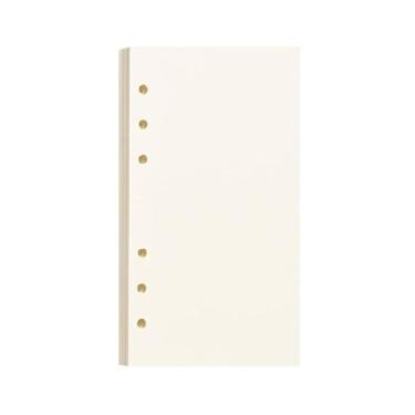 Imagem de 60 folhas de refil de fichário A5 com 6 anéis, páginas organizadoras de adesivos reutilizáveis para colecionar adesivos, inserções de papel em branco compatíveis com álbuns de adesivos