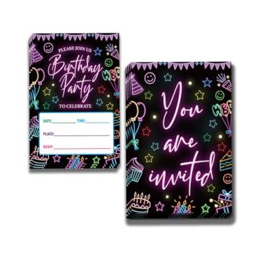 Imagem de Qwertirsr Let's Play Convites de Aniversário Design Dupla Face (25 Cartões + Envelopes) com Envelopes Convites de Festa de Aniversário Infantil, Meninos, Lembranças de Festa e Suprimentos 15 x 10 cm