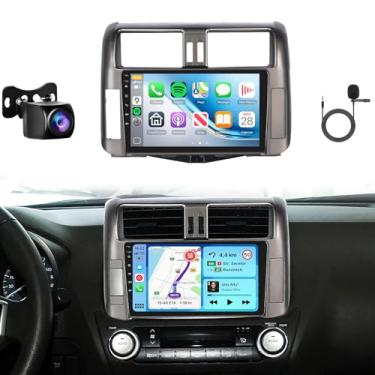 Imagem de Toyota Land Cruiser Prado 150 2010 2011 2012 2013 rádio, estéreo automotivo 4G + 64G com carplay sem fio Android Auto, tela sensível ao toque IPS 9 polegadas 1280 x 720P, DSP 32EQ, 5.0 Bluetooth