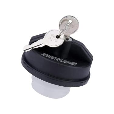 Imagem de CyperFair Tampa de bloqueio do tanque de combustível, tampa de vedação de tanque de combustível de plástico com duas chaves, peça de reposição OEM nº 77300-47020 10504, compatível com Chevy Honda