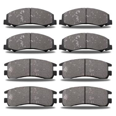 Imagem de Conjunto de pastilhas de freio semi-metálicas dianteiras traseiras D1159 D698 compatível com Buick Allure/LaCross 2008-2009, para Chevrolet Impala 2006-2010, para Chevrolet Monte Carlo 2006-2007