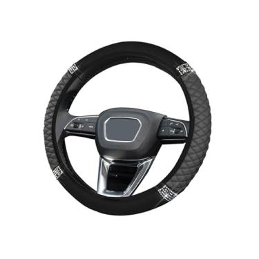 Imagem de Capa de volante de carro brilhante, protetor de volante elástico de couro macio de strass de 38 cm, diamante de cristal brilhante para mulheres e meninas, acessórios universais de carro para a maioria