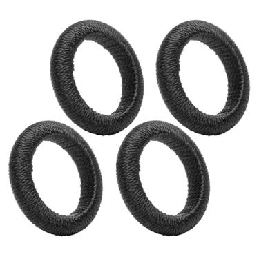 Imagem de LYOR - Conjunto 4 Anéis para Guardanapo Tressê Preto Plástico