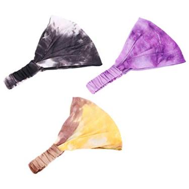Imagem de 3 Pecas Amarrar Bandana Feminina Bandanas De Ioga Para Mulheres Bandana Para Mulheres Bandana Bandana Envoltório De Cabeça Elástico Largo Senhorita Arco De Cabelo Elasticidade