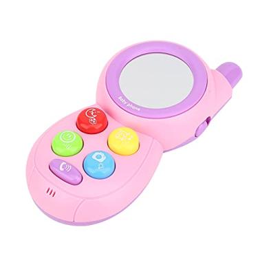 Imagem de Phefop Brinquedo Musical para Celular, Brinquedo Push Pull de Plástico para Educação Precoce Com Sons e Luzes para Crianças e Bebês (Rosa)
