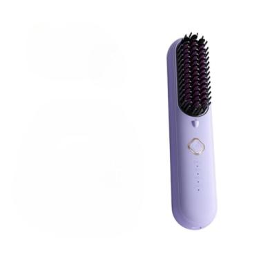 Imagem de Escova Alisadora, Escova Elétrica Alisar Cabelo Alisadora Portátil Modeladora,Ajuste de Temperatura de 4 Velocidades Carregamento Usb(Z09-roxo)