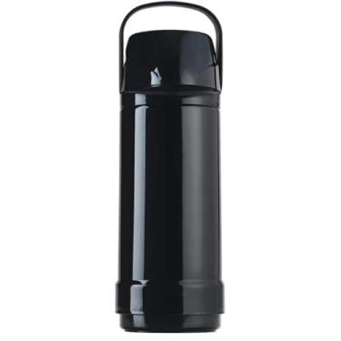 Imagem de Garrafa Térmica Air Pot Slim, Preto, Aço Inoxidável, 1.8L, Sistema de Pressão, Tampa com Trava, Design Moderno, para Casa e Academia