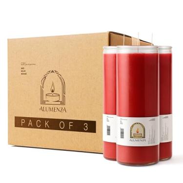 Imagem de Alumenza Vela de 7 dias em frasco de vidro – Cera de parafina sem cheiro de queima limpa – Velas grandes e altas de oração devocional para casa, igreja, memorial, ritual, feitiço e batismo, pacote com