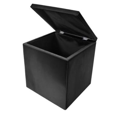 Imagem de Puff Baú Dobrável com Tampa 33x33x40cm – Caixa Organizadora Multiuso Colorida(Preto)