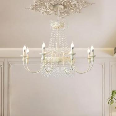 Imagem de Lustre de cristal estilo americano campestre com galhos - Iluminação LED vintage para sala, balcão de bar e quarto | Produto Cross-Border (8 lâmpadas)