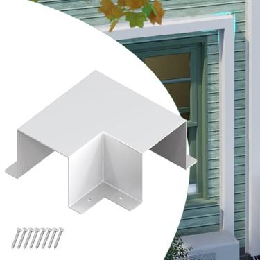 Imagem de Memrita Cotovelo plano de 10 cm x 10 cm para capa de conjunto de linha de metal, cotovelo plano de metal de 90°, kit de capa de linha decorativa, acessórios para mini divisão sem dutos, ar