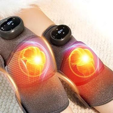 Imagem de Joelheira Massageadora com Aquecimento e Vibração 3 em 1 – Elétrica Recarregável para Alívio de Dores, Artrite e Rigidez Muscular – Portátil para Fisioterapia e Relaxamento