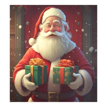 Imagem de SEHANY Capa magnética para lava-louças de Papai Noel, adesivos magnéticos para decoração de Natal antiarranhões para painel de geladeira e lava-louças, decoração de Natal de cozinha doméstica 58 x 66