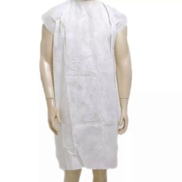 Imagem de Avental Descartável TNT Branco sem Manga 10un - Cera fácil