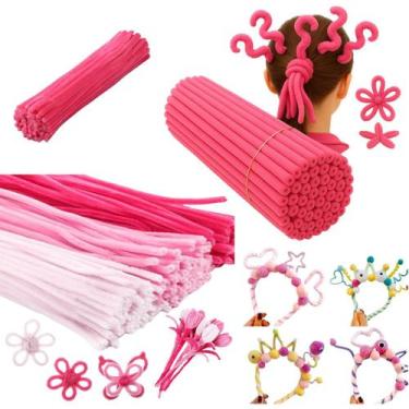 Imagem de Haste de chenille cabelo maluco - ADB ACESSORIOS PARA PATCHWORK, Rosa 