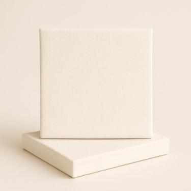 Imagem de Tela Simples Luarte 20x20 Pintura Decorativa, Branco