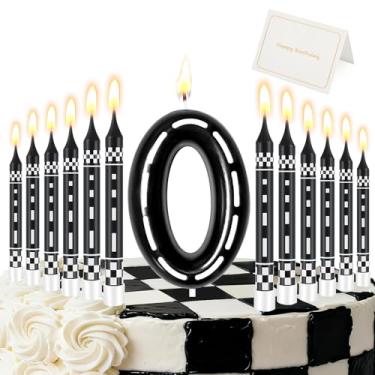 Imagem de Vela número de vela de aniversário de corrida (número 0, preta)