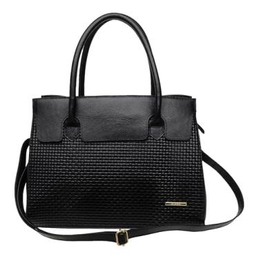 Imagem de Bolsa Feminina Estruturada Ombro Grande Couro Sifra (TRANÇADO PRETO)