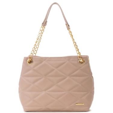 Imagem de Bolsa Feminina Média Ombro Corrente Couro Sifra (NUDE)