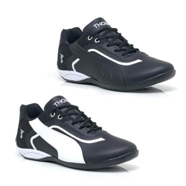 Imagem de Kit 2 Chuteiras Masculina Futsal Esportiva Com Solado Costurado Resistente Confortável (Preto E Preto/Branco, BR, Adulto, Numérico, 42)