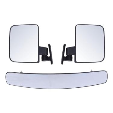 Imagem de Jiawu Espelho Retrovisor Panorâmico Universal para Carrinho de Golfe Kit de Espelho Lateral Dobrável Com Imagem Clara para Carro Clube EZGO, Plástico Leve Anti-impacto para Condução Em Campo de Golfe